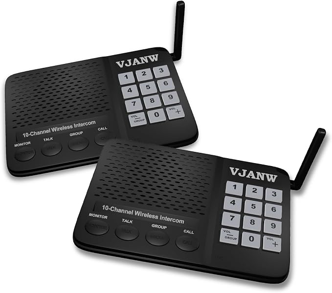 Intercoms Wireless for Home: Push to Talk, One to Many Group Broadcast, Voice Activated Monitor for Home, Ring Alert Call, 6000FT Long Range, Speak Closer for Clearer, More Private Communication