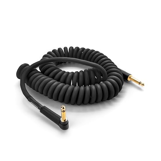 Jim Dunlop MXR® 15 ft Coil Cable Black Right/Straight