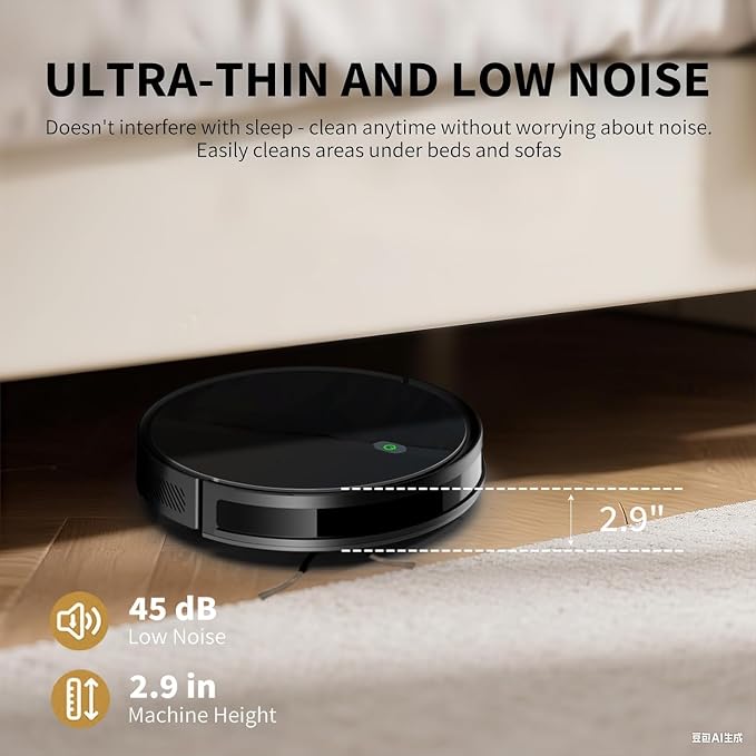 Robot Vacuum and Mop Combo, 2 in 1 Robotic Vacuum Cleaner, 3500 Pa Suction, 120 Min Max, Super Thin, Quiet, App & Remote Control, Ideal for Hard Floor, Hair, Pet Fur, Self-Charge