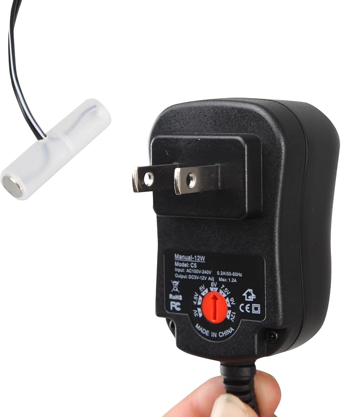 Battery Eliminator Replacement Kit Adjustable AC Power Supply Adapter (AA)