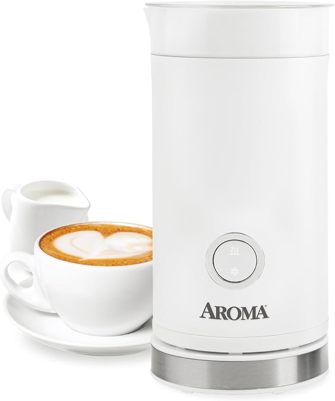 AROMA® 4-in-1 Cold & Warm Milk Frother and Steamer with Auto-Off One-Touch Controls (200ml)