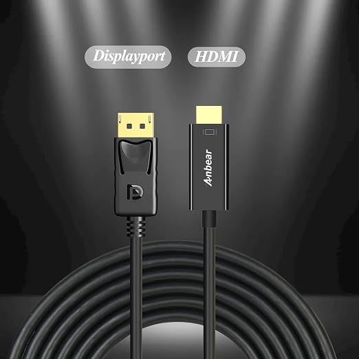 Display Port to HDMI Cable, Gold Plated Displayport to HDMI Cable 6 Feet(Male to Male) for DisplayPort Enabled Desktops and Laptops to Connect to HDMI Displays(10 Pack)