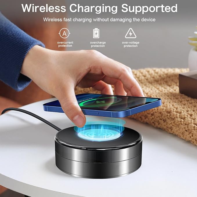 Security Camera Wireless Charging — 1080P HD Surveillance, 250° Wide-Angle Lens, Motion Detection Support; Ideal for Home Security and Baby/Pet Monitoring (Supports Dual-Band 2.4/5GHz)