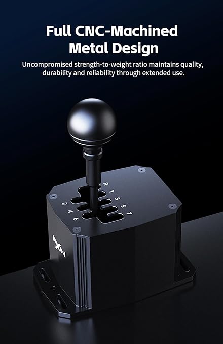 PXN SF U Racing Simulator Shifter, PC Racing Game Simulator Manual Gear Shifter, 7+R Gears, Suitable for PC Windows 7/8/10/11, Gear Limit Slots, Gear Shifter Customizable, Supports Direct Connection