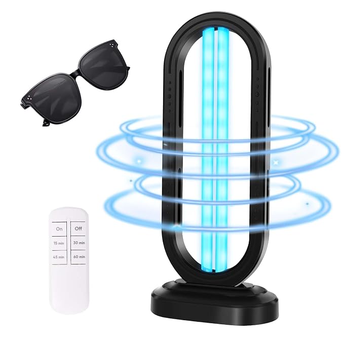 Feefir UV Light Sanitizer,UVC Home Disinfection Device 4-Speed Timing and Remote Control,UVO Light,UV Lamp for Whole Room