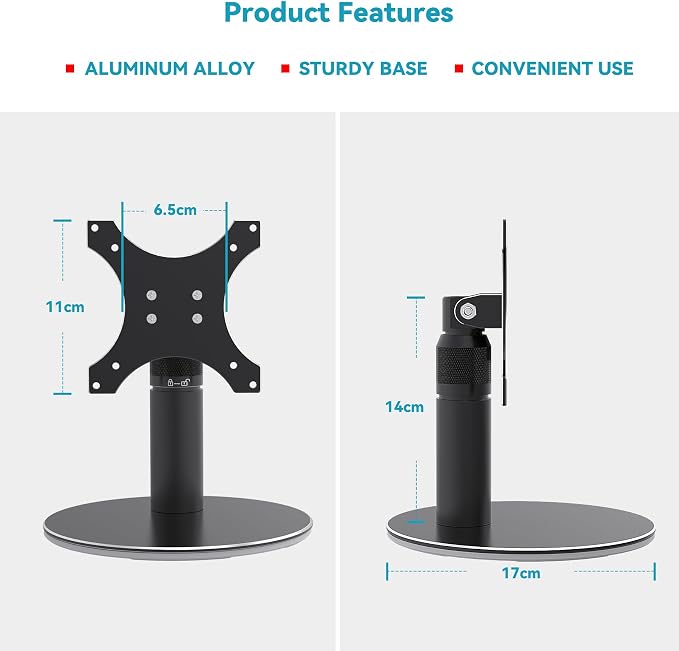 Tiltable Stand for Echo Show 21 and Show 15 (1st, 2nd Gen), Rotatable Table Holder for Alexa 21, Metal Desktop Base for Echo 15