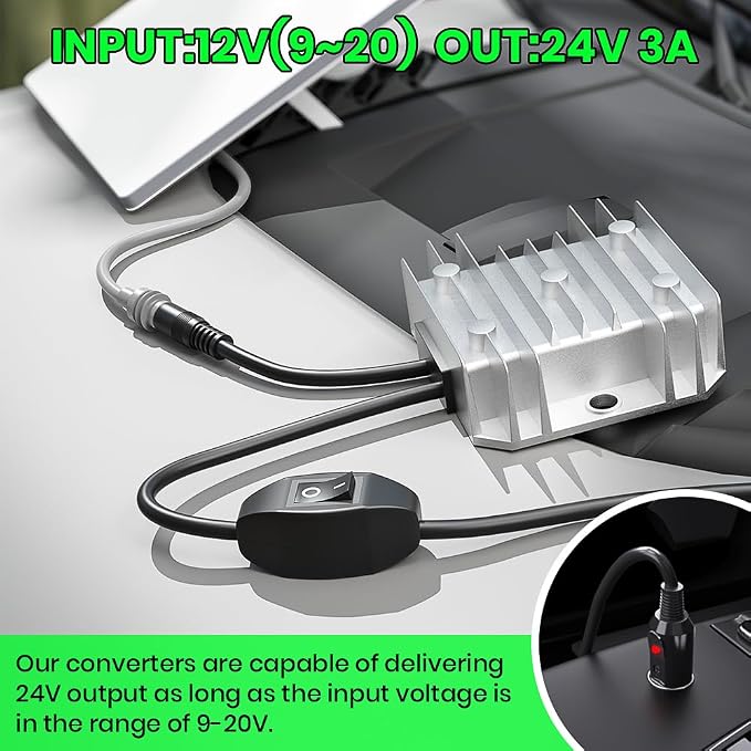 for Starlink Mini 12V Conversion Kit, 12V Power Cable with Cigarette Lighter Plug, 9-20V Step Up 24V 72W Conversion Kit for Truck RV (EL13-C)