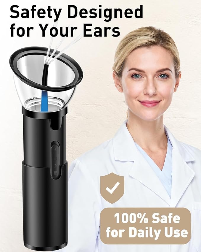 Ear Wax Removal Kit, Electric Ear Cleaner with Ear Irrigation Flushing System, IPX6 Waterproof Ear Cleaning Tool, Automatic Ear Cleaner Earwax Removal for Adults Home Gifts