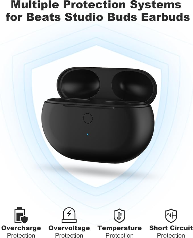 Charging Case Replacement for Beats Studio Buds - Earbuds Charger Case with Bluetooth Pairing Sync Button, 660mAh Battery (Earbuds Not Included)