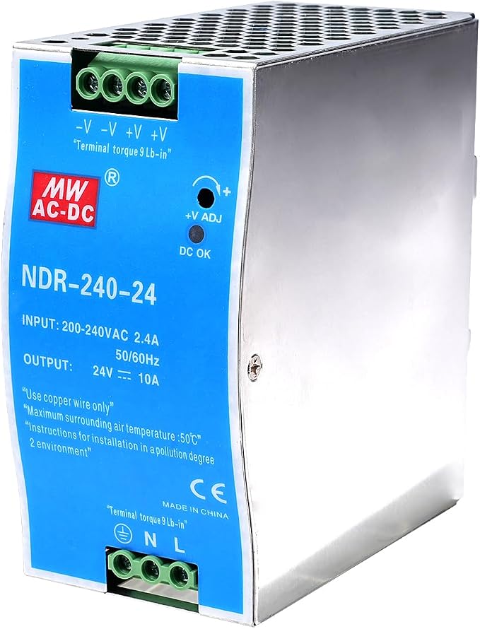 ZPSHYD ZPSHYD DIN Rail Power Supply, 240W 24V 10A Industrial AC to DC Converter Multiple Protections 100-220V Input for LED Lighting, CCTV, 3D Printer, CNC Machine