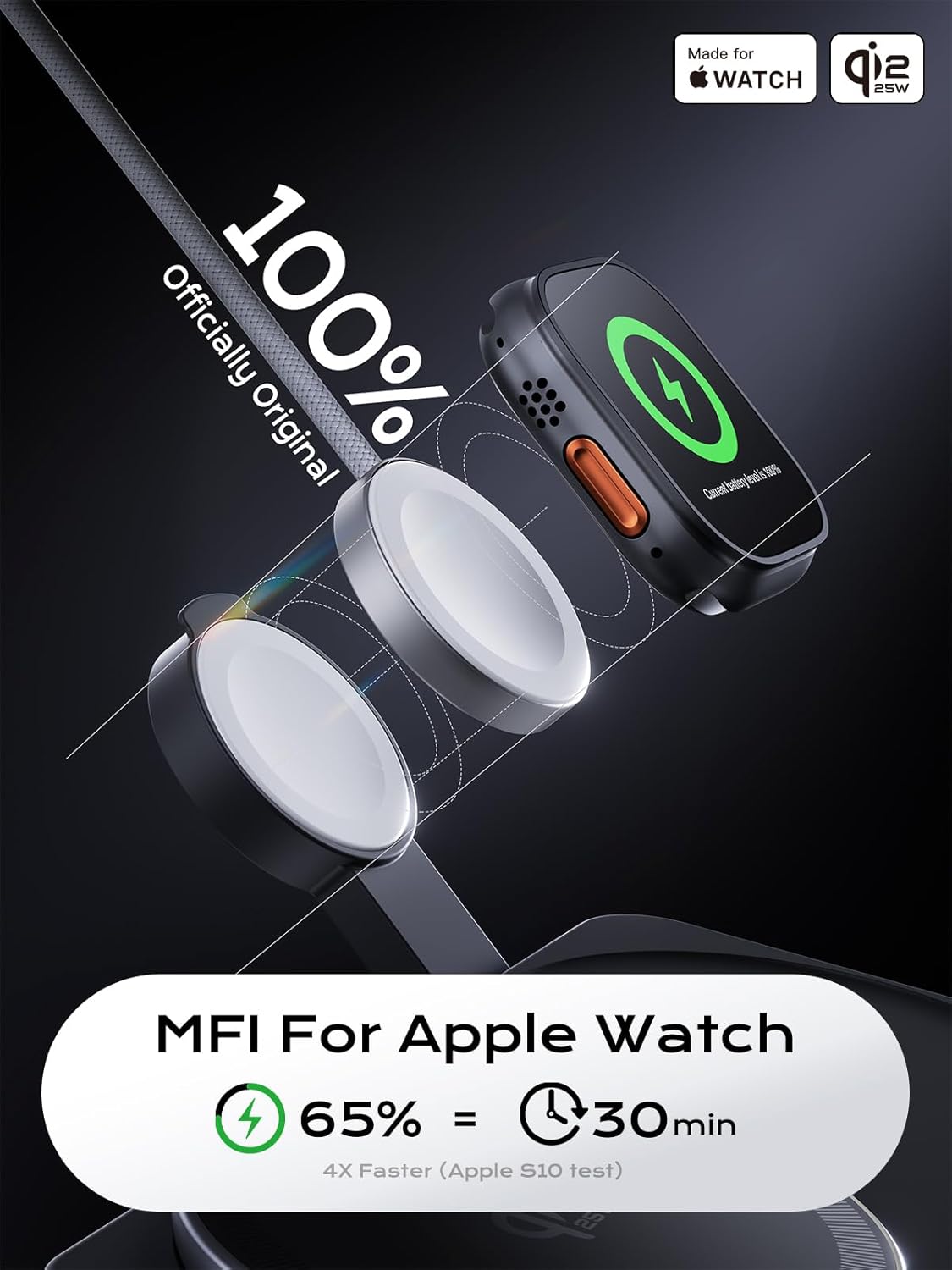 THREEKEY Qi2 25W MagSafe 3-in-1 Wireless Charging Station, MFI Certified by Apple, Fast Foldable Charger Stand for iPhone 17/16/15/14/13/12 Pro Max, Apple Watch, AirPods(45W Adapter Included)