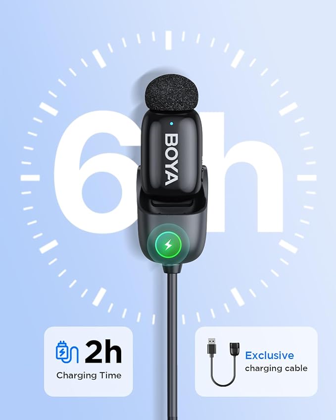 BOYA Mini Wireless Lavalier Microphone for iPhone16/15 Android,USB-C Ultra Mini Mic with Noise Reduction, AI Voice Change, Lapel Mics for Video Recording, Vlogging, TikTok, YouTube(2TX+RXU)