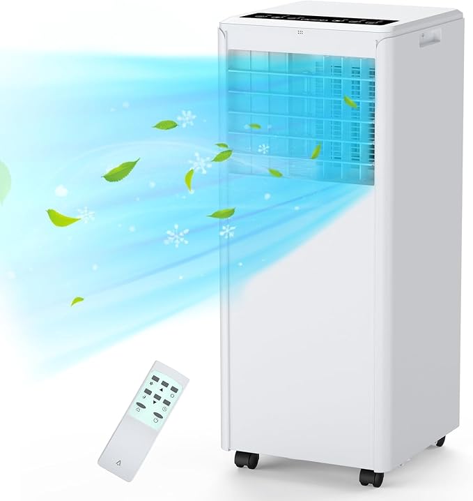 Acekool 8,000BTU Portable Air Conditioners, Portable AC for Room up to 350 Sq. Ft, with Remote Control, 3-in-1 AC Unit, 24H Timer, Window Installation Kit, Air Cooler for Bedroom Room Kitchen Camping
