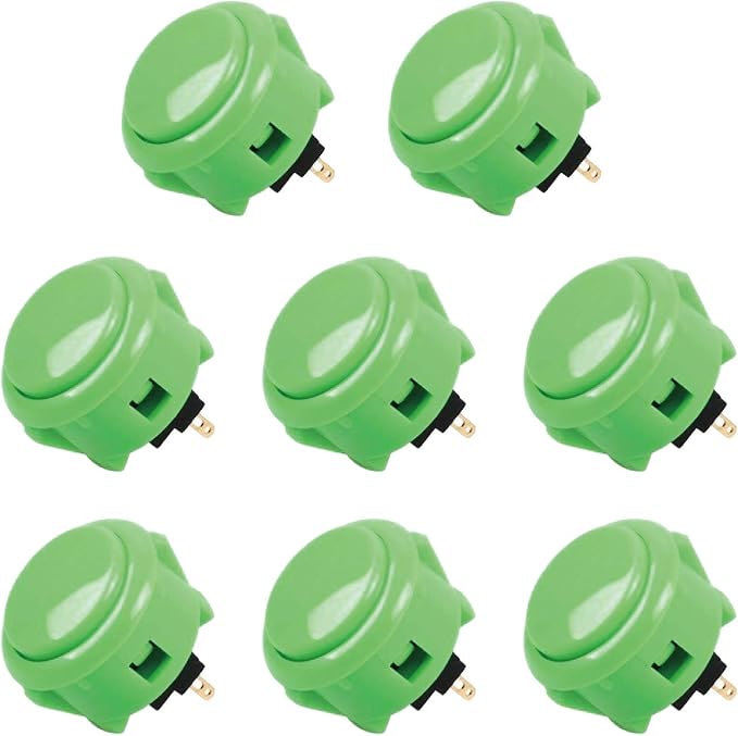 Sanwa JLF-TP-8YT Joystick + Sanwa 8 pcs OBSF-30 Push Button Bundle Kit Color : Green - for Arcade Game 4 & 8 Way Adjustable, Compatible with Catz Mad SF4 Tournament Joystick S@NWA