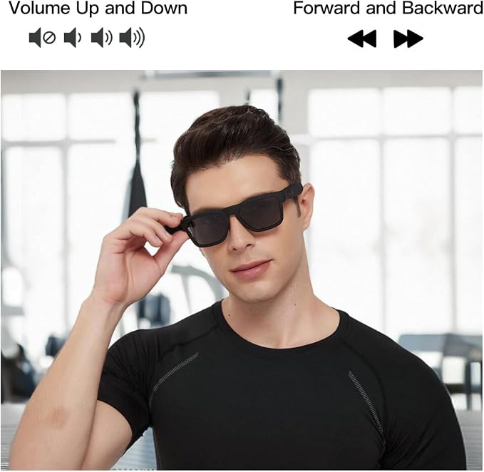 OhO sunshine Bluetooth Audio Sunglasses, Lightweight Open Ear Sport Glasses, 10H Playtime, Water Resistant with Voice Control