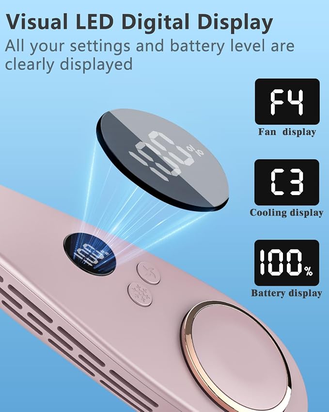 Air Conditioner Neck Fan-Neck Air Cooler,Portable Neck Ac Unit Wearable Hanging Fan Around Neck,Small USB Head Fan Hand Free
