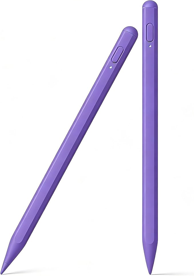 Stylus Pen for iPad 11th/10th 2018-2025,2Pack Apple Pen Palm Rejection Tilt Sensitivity Pixel Perfect for Apple iPad A16/11/10/9/8/7/6th,Pro 12.9"/11"/13" M5/M4,Air M3/M2/5/4/3,Mini A17/5/6th-Purple