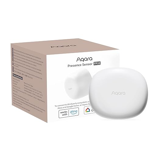 Aqara Zigbee Presence Sensor FP1E, mmWave Radar Wired Motion Sensor | Requires Aqara Zigbee Hub, Accurate Detection, AI Spatial Learning, Supports HomeKit, Alexa, Google Home, Matter Over Bridge