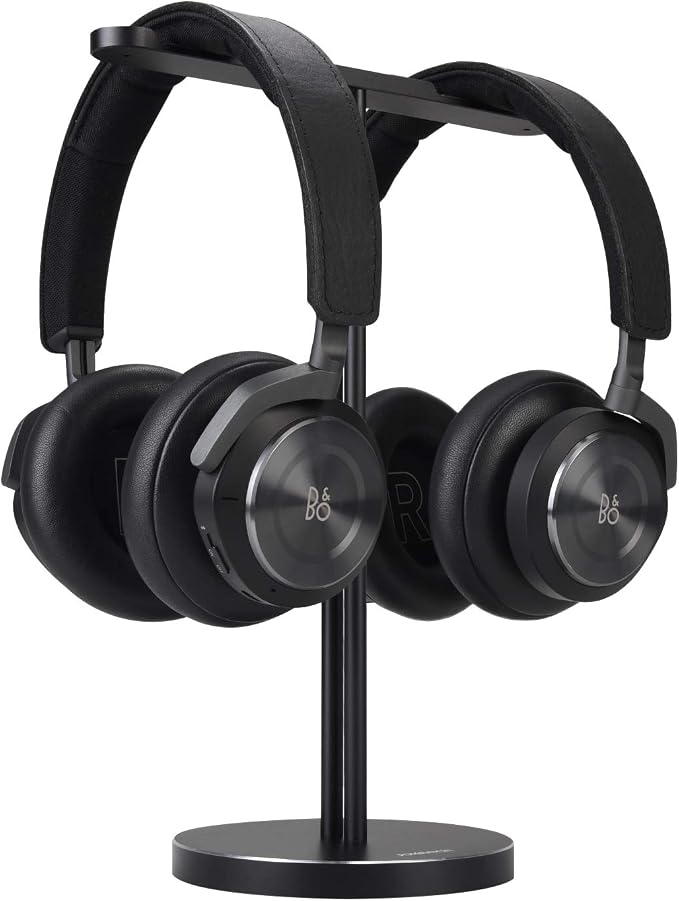 JOKItech Dual Aluminum Headphones Stand Holder, Showcase Multi Headphones with Solid Heavy Base, Compatible With Gaming Headsets and Wireless Headphone Black