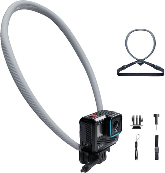 PGYTECH CapLock Quick Release Action Camera Neck Mount, Large Size Adjustable Strap, DJI Osmo Action 6/5 Pro/Pocket 3/Xtra Muse, GoPro 13-10, Insta360, Hands-Free POV Holder for Vlogging/Sports/Travel