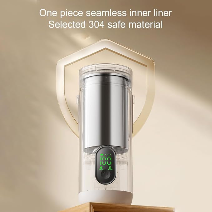 Travel Electric Kettle, 350ml Cordless USB Fast Boiling Stainless Steel, Portable Hot Water Boiler, for Tea Coffee