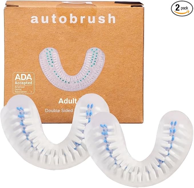 Autobrush Double Sided Brush Head Replacement with Nylon bristles, Adults (XL, Pack of 2)