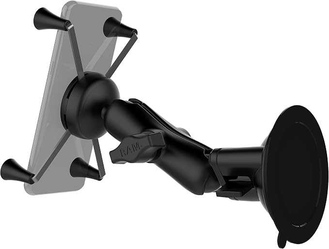 RAM MOUNTS X-Grip Large Phone Mount for Windshield – Twist-Lock Suction Cup, Medium Arm (RAM-B-166-UN10U)