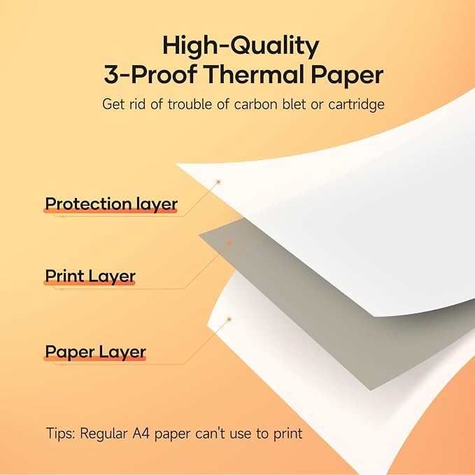 iDPRT MT890 Portable Wireless Printer with 5 Roll Paper