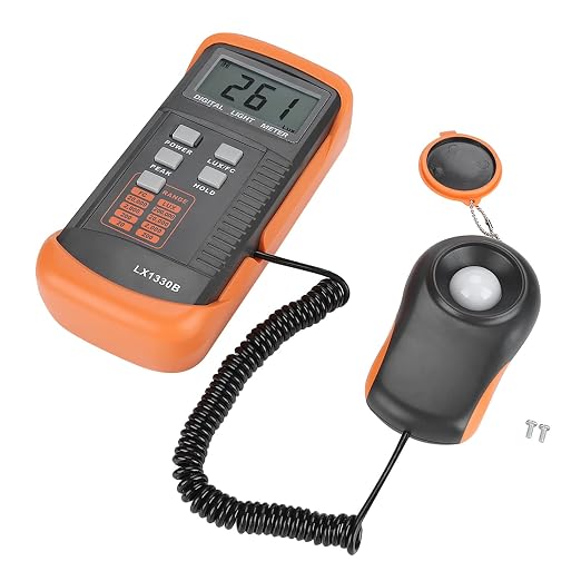 Digital Light Meter 0 to 200000 Lux Range Portable Illuminometer with LCD Display