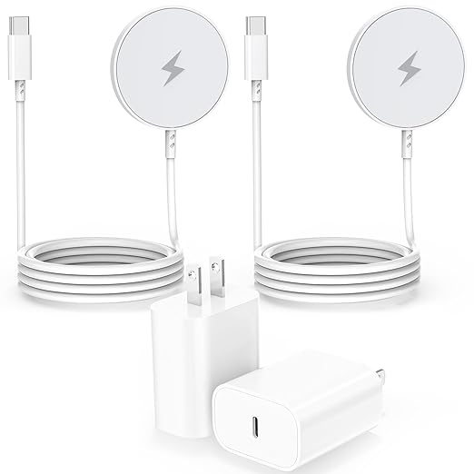 Wireless Charger,[Apple MFi Certified]15W Magnetic Charger 2Pack 3FT Magnetic Charge Pad with USB C Port PD Block Fast Charging Wireless Charge for iPhone Air/17 Pro Max/16 Pro/16 Plus/16e/15/14/13/12