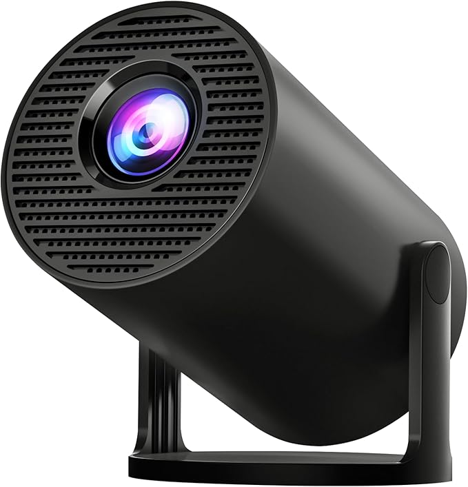 [Built-in Apps & 2025 Upgraded] Mini Projector with Wi-Fi 6 & Bluetooth 5.4, 1080P 4K Support Full HD, Auto Keystone 360° Portable Home Cinema Smart Projector for iOS/Android X1