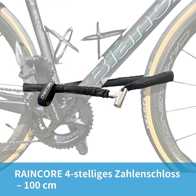 RAINCORE Keyed Bike Cable Lock – Lightweight Cut-Resistant Composite Fiber Security Cable – Anti-Theft Heavy Duty Bicycle Lock – 39inch (100cm), 0.38lb – Patented in Korea (39 inch)