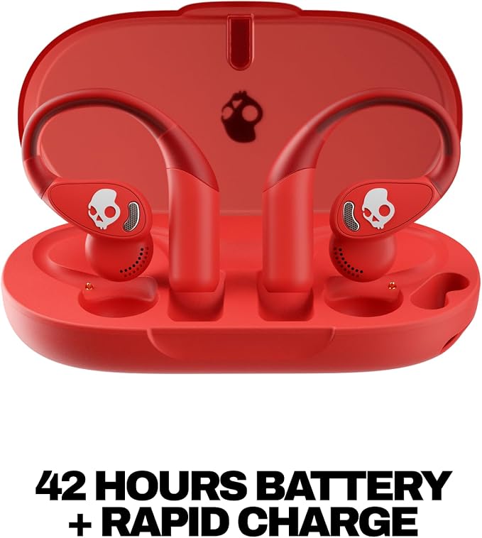 Skullcandy Push 540 Open Wireless Open-Ear Bluetooth Earbuds, Headphones, Sweat and Water Resistant, 42 Hours Battery, Detachable Neckband, Secure Fit, Microphone for iPhone Android - Plasma