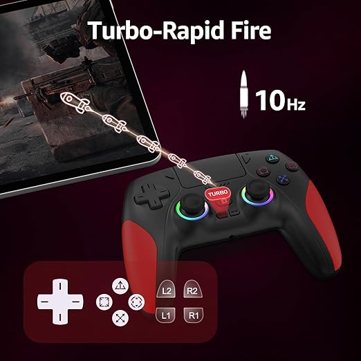 Kamylorus Wireless Controller for PS-5, Gaming Controller for PC with Hall Effect, Programmable/Remap/Turbo, Dual Vibration, 3.5Mm Audio Jack, 6-Axis Motion Control Gamepad with Speaker(Black)