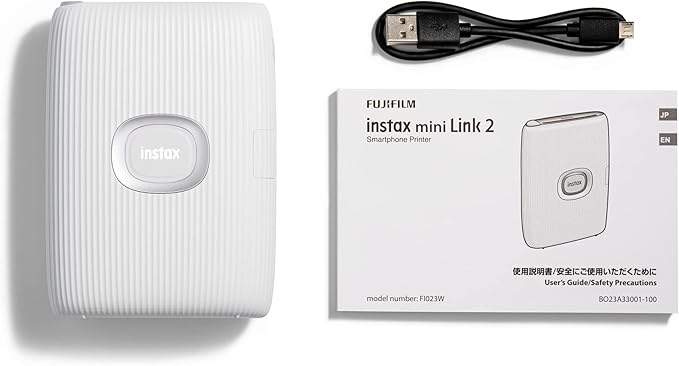 Fujifilm Instax Mini Link 2 Smartphone Photo Printer, Wireless, Portable, and Lightweight Instant Film Printer, Bluetooth, Compatible on iPhone IOS or Android Devices - Clay White (Renewed)