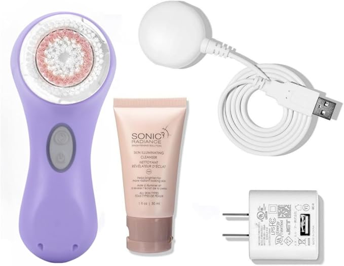Sonic Facial Cleansing Facial Cleansing Device Mia2 Mini Version (Lavender) | Whitening with Replaceable Brush Head