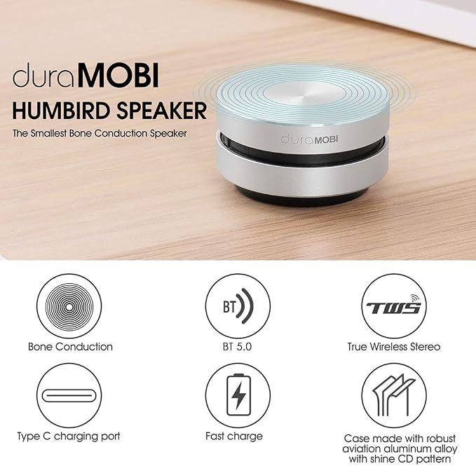 Wirelessly BT Mini Speaker Bone Conduction Portable Wireless Speaker Stereo Bass Sound Creative Portable Speaker Mini Size Music Player Built-in Mic Sound Box for Home,Outdoor,Travel