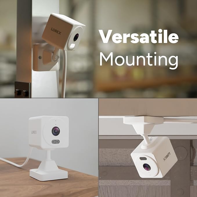 Lorex Connect 2K Indoor Wi-Fi Camera | New APP | Color Night Vision | Person & Face Recognition | Versatile Mounting | 2-Way Talk | 24/7 Recording | Privacy Mode | Local SD or Cloud Storage Option