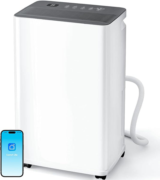 2500 sq.ft Dehumidifier for Basement, Smart APP WiFi Control,35 Pint Dehumidifiers for Home with Drain Hose, 24H Timer & Child Lock, Quiet & Eco, Ideal for Large Rooms, Bathroom, Bedroom, New Upgraded