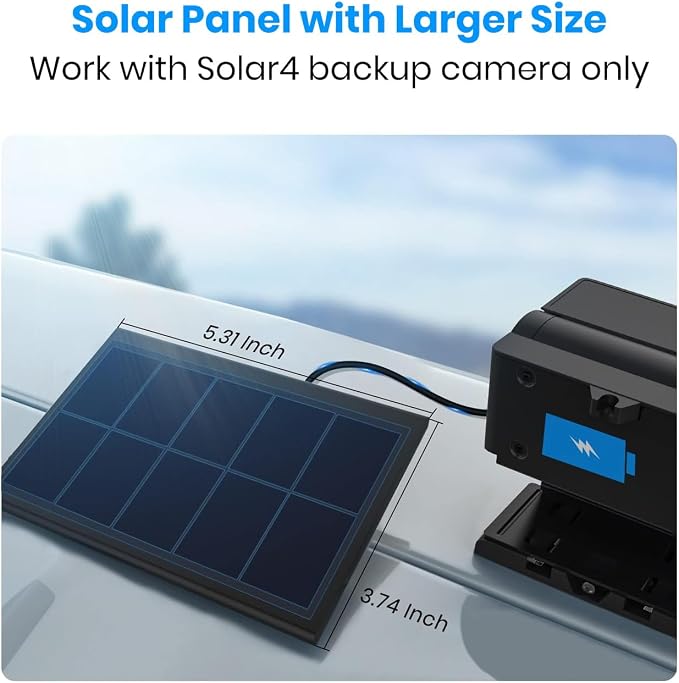 AUTO·VOX Magnetic Wireless Backup Camera with Solar Panel, 1 Minute Install Hitch Camera, Solar Assisted Charging for RV, 1080P HD 5" Monitor, IR Night Vision, IP69K Waterproof for Truck RV Trailer