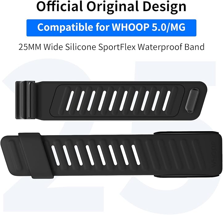 3 Pack Silicone SportFlex Bands Compatible with WHOOP 5.0/MG Band for Men Women - Soft, Breathable & Comfortable, Adjustable Waterproof Replacement Wristbands Straps- Not Compatible with Gen 4