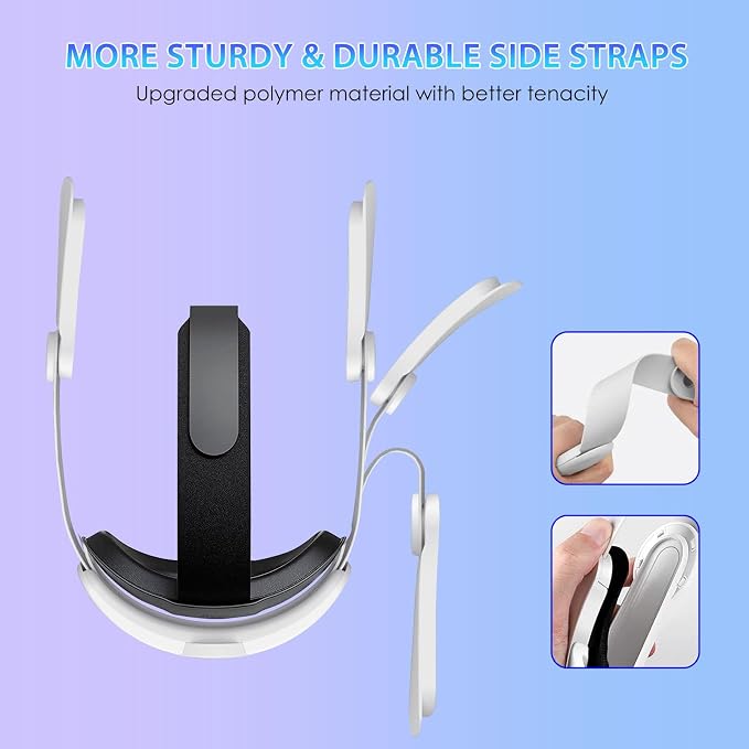 Head Strap for Meta Quest 3/3s Accessories Upgraded RGB Lighted with Battery 12000mAh, Quick Charge for Extended Playtime, to Reduce Facial Stress, Adjustable Elite Strap, (Black-1)