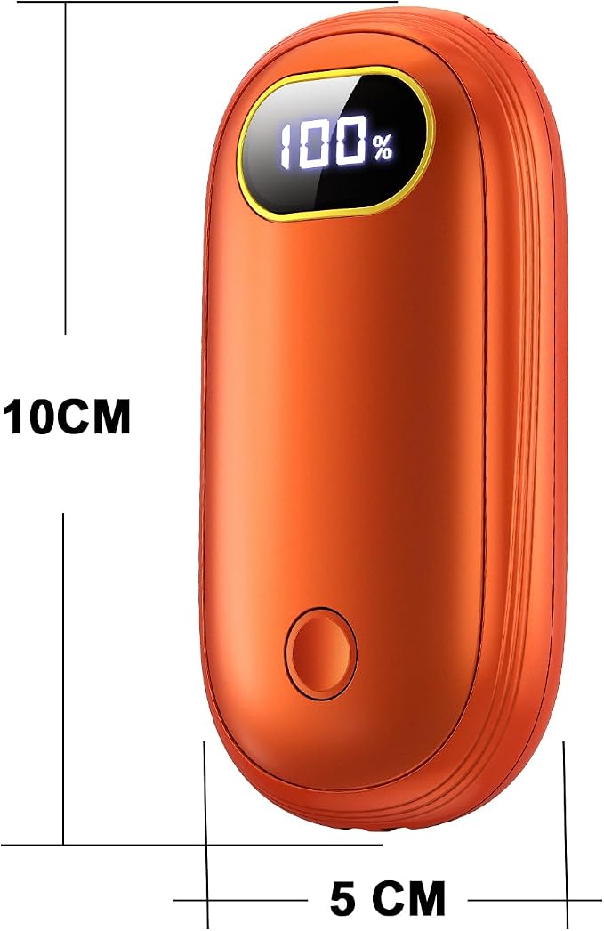 Electric Hand Warmers Rechargeable with Flashlight, LED Display, 17Hrs Warmth, Dual-Side 4 Levels Fast Heating Portable Pocket Heater for Hunting, Camping, Golf, Outdoor, Gifts for Women/Men