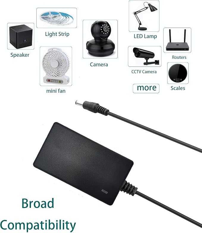 2 Pack HZHFCB 24V Power Supply Adapter 24 Volt 2A Power Supply AC to DC Converter Transformer Input AC 100-240V 50-60Hz and Output DC 24V with 5.5x2.5mm Tip for LED Strip 3D Printer CCTV System.