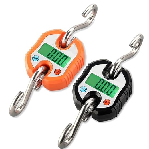 Electronic Scale, LCD Backlight Maximum Weighing 150KG MINI Crane Scale(Orange)