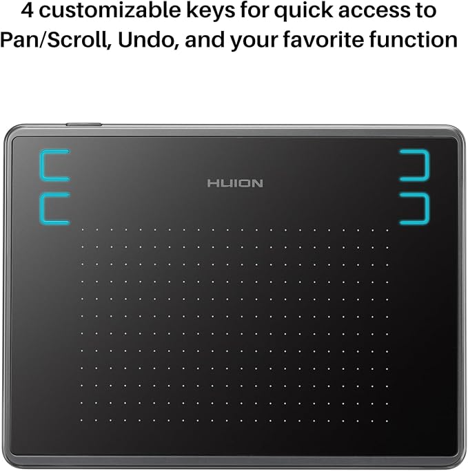 HUION Inspiroy H430P Drawing Tablet 4.8x3 Graphic Tablet with Battery-Free Stylus 4 Hot Keys, Art Tablet for Drawing, Writing, Design, Teaching, Work with Mac, PC, Linux & Mobile