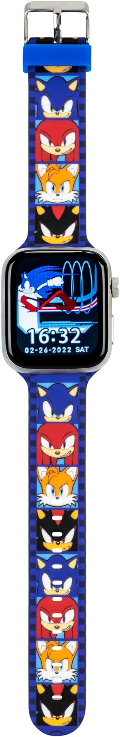 Sonic The Hedgehog Kids Smartwatch – Bluetooth Calling, Messages, Camera, Music, Sleep Tracker, Fitness & Activity Apps – 6 Watch Faces, Touchscreen, USB Rechargeable – Fits Wrists 5.5" to 8"