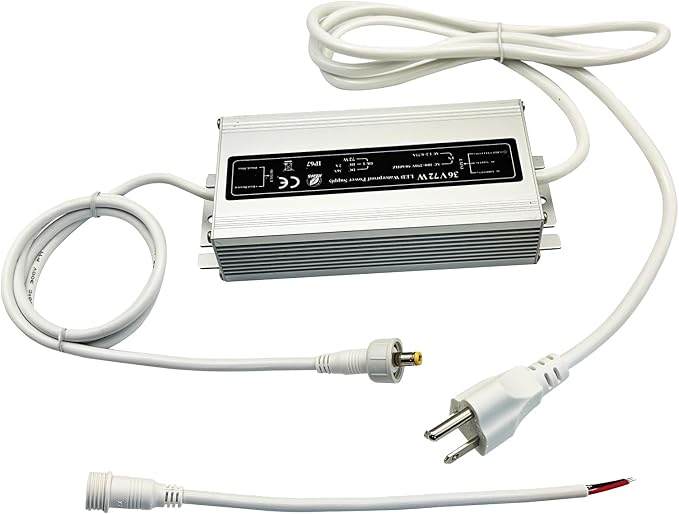 White 36V Waterproof Power Adapter for Govee Permanent Outdoor Light - IPX6 Weatherproof Power Supply Cord Charger PSU, Compatible with Govee H705D/H705E/H705F