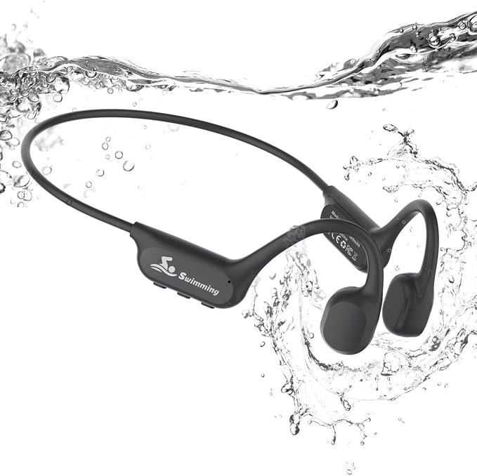 ANSTEN Swimming Headphones Bluetooth 6.0 Bone Conduction Headphones, IPX8 Waterproof Earbuds with MP3 Mode 8GB Memory Open Ear Earphones, Underwater Headphones for Swimming Running Surfing Cycling