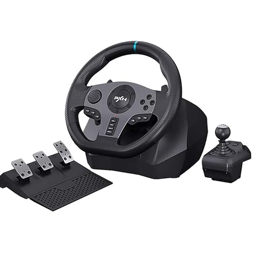 PXN Racing Wheel - Steering Wheel V9 Driving Wheel 270°/ 900° Degree Vibration Gaming Steering Wheel with Shifter and Pedal for PS4, PC, PS3, Xbox Series X|S, Xbox One(V9)